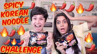 The Spicy Korean Noodle Challenge With Rickshawali 🔥 [upl. by Lothair]