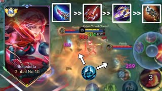 BUILD BARU FULL DAMAGE RILL  BENEDETTA GAMEPLAY  MOBILEGENDS [upl. by Malita]