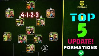 TOP 5 BEST FORMATIONS UPDATE IN EFootball 2024 Mobile  4123 Formation EFootball 2024 [upl. by Cahra]