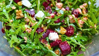 Der Rote Bete Salat wird durch ein Geheimtrick zum Geschmackserlebnis Mit Rucola Feta Wallnüssen [upl. by Faustus]