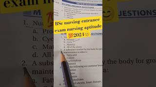 BSc nursing 🔥💯entrance 😊 exam 2025 nursing aptitude trendingshort video chandnimedico [upl. by Guthrey]