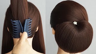 Low Bun Hairstyle With Claw Clip  Beautiful And Easy Hairstyle For Ladies [upl. by Jacklin760]