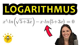 Logarithmusgleichung lösen – Gleichung mit ln lösen Logarithmus [upl. by Rodrique847]