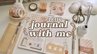 JOURNAL WITH ME ☕️ bunnycafe theme • asmr soft amp slow journal process • decorating my muji notebook [upl. by Odlanier]