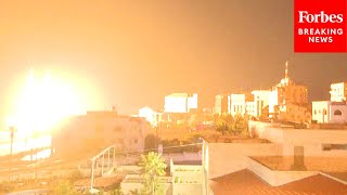 Gaza Strip Is Lit Up By Israeli Airstrikes In Response To Hamass Massive Surprise Attack On Israel [upl. by Ttevy927]