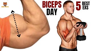 5 BEST BICEPS WORKOUTAT GYM TO GET BIGGER ARMS [upl. by Ahsikad]