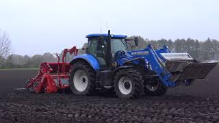 WINTERTARWE ZAAIEN NEW HOLLAND T 7170 FARMAX DRP 300 PERFECT [upl. by Gifferd85]