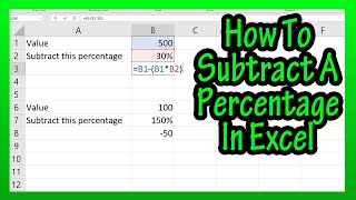 How To Subtract Percent Percentages From A Number Or Value in Excel Explained [upl. by Iris]