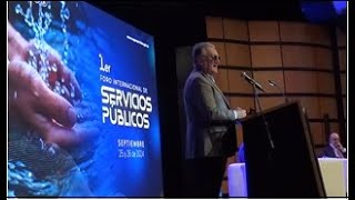 Superintendente servicios públicos Dagoberto Quiroga ante 1er Foro Int Serv Públicos Sept 24 d 24 [upl. by Milzie329]