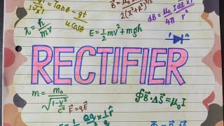 RECTIFIER PHYSICS PROJECT CLASS12 CBSE [upl. by Sunev]