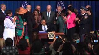 Obama Signs Violence Against Women Act [upl. by Anomer]