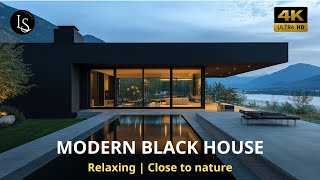 Modern Black House Infinity Pool Luxury [upl. by Masera]