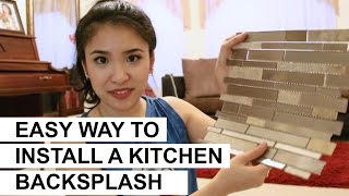 Easy Way to Install a Kitchen Backsplash DIY [upl. by Ataga371]