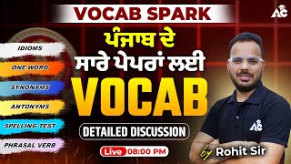 Master Vocabulary for SSC amp Punjab State Exams  VOCAB SPARK with Rohit Sain Sir 44 [upl. by Euqor]