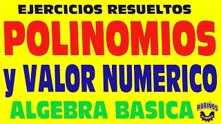 Polinomios y sus grados  valor numerico ejercicios resueltos de álgebra [upl. by Nojad697]