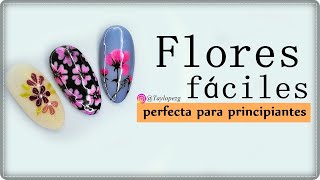 🌺Diseños de uñas FLORES FÁCILES para PRINCIPIANTES con esmaltes semipermanentes Designails Tay [upl. by Neerehs]