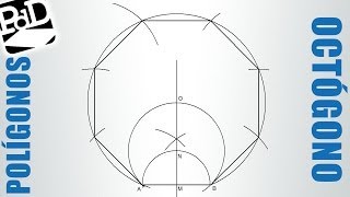 como dibujar un octógono regular inscrito en una circunferencia [upl. by Elagiba]