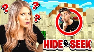 TROLLING MY WIFE IN GIANT MINECRAFT DESERT HIDE AND SEEK MCPE [upl. by Enoj]