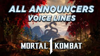 Mortal Kombat 1 All Announcers Voice Lines [upl. by Estell]