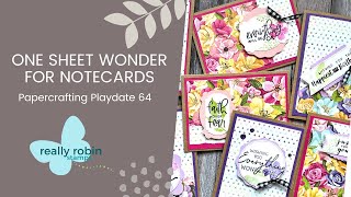 One Sheet Wonder for Notecards  Papercrafting Playdate 64  Hues of Happiness [upl. by Widera764]