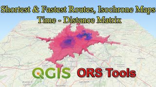 Shortest amp Fastest Routes Isochrone Maps Time  Distance Matrix using QGIS [upl. by Fisk]