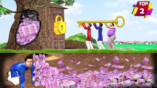 Magical Gold Key Tree Underground Money Magical Tree Hindi Stories Hindi Kahaniya Funny Comedy Video [upl. by Farland191]