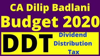 Budget 2020 Changes in DDT Dividend Distribution Tax [upl. by Clareta]