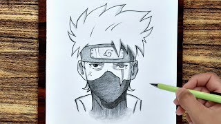 How to draw Kakashi hatake step by step  Naruto  easy anime drawing [upl. by Asseneg]