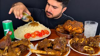 ASMR EATING SPICY WHOLE CHICKEN CURRYSPICY MUTTON CURRYWHITE RICEGREEN CHILLI  MUKBANG [upl. by Trina]