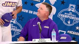 JMU Baseball 202324  June 1 Postgame Press Conference vs Bryant  Raleigh Regional [upl. by Ajet]