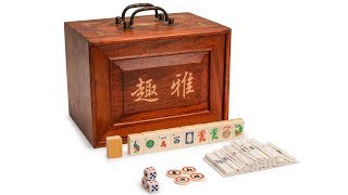 Traditional American Mahjong Set “Sparrows” with Bone and Bamboo Tiles amp a 5Drawer Rosewood Case [upl. by Nagam]