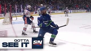 GOTTA SEE IT Canucks Score Two Late Goals To Snatch Lead In Game 1 [upl. by Ilrak]