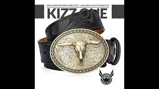 0001321 Mens Western Cowboy Belt  Longhorn Cow Pattern Buckle [upl. by Afira]