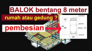 Pembesian Balok Gantung Bentang 8 meter [upl. by Odom]