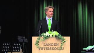 YLIOPPILAAN PUHE  LAHDEN YHTEISKOULUN LUKIO 2011 [upl. by Irelav]