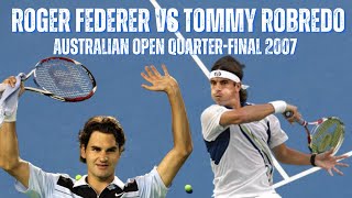 ROGER FEDERER VS TOMMY ROBREDO  2007 MENS AUSTRALIAN OPEN QUARTERFINAL [upl. by Dietsche]