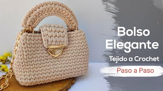 📍Bolso Elegante TEJIDO a CROCHET Punto bajo CENTRADO paso a paso PRINCIPIANTES [upl. by Hume]