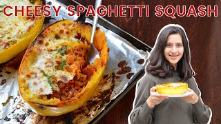 Cheesy Garlic and Herb Spaghetti Squash with Meat Sauce [upl. by Sral]