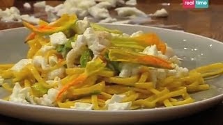 Tagliolini con scampi e fiori di zucca  Cucina con Ale ricette [upl. by Anigroeg]