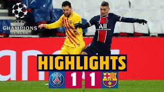 HIGHLIGHTS  PSG 11 Barça  Round of 16 of the Champions League [upl. by Norreg]