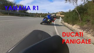 Yamaha R1 Chasing Ducati Panigale V4 SP2 [upl. by Akitahs]