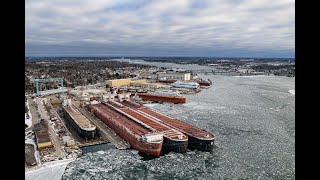 Fincantieri Bay Shipbuilding 2024 winter layup in Sturgeon Bay Wis [upl. by Heeley]