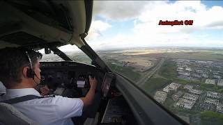 Cockpit View  Extreme crosswind landing at Paris [upl. by Reve]