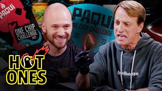 Tony Hawk and Sean Evans Take on the Paqui One Chip Challenge  Hot Ones [upl. by Jacquette838]