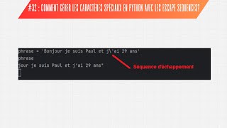 Retour à la ligne tabulation antislash  tout sur les escape séquences en Python [upl. by Groark]