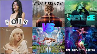 Sour vs Evermore vs Happier Than Ever vs Planet Her vs Justice vs Montero  Album Battle [upl. by Riatsala]