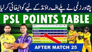 PSL 2024 Points Table after Peshawar Zalmi vs Quetta Gladiators Match 25  PSL Point Table [upl. by Harehs]