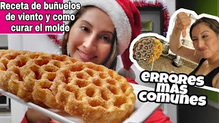 Receta de buñuelos de viento postre para navidad y como curar el molde  errores más comunes [upl. by Rahman]