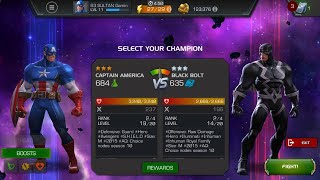 Captain America vs Black Bolt Fight Marvel Contest of Champions [upl. by Akerdna684]