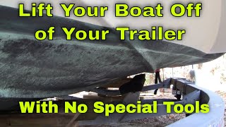 How To Lift a Boat Off Of Trailer on Land  My 2000 Boston Whaler Dauntless [upl. by Emlin]